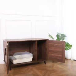 Sam's Pets Becky Box Enclosure End Table Cat Litter, Brown, Medium -Cat Products Store 713035 PT4. AC SS1800 V1669239519