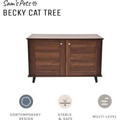 Sam's Pets Becky Box Enclosure End Table Cat Litter, Brown, Medium -Cat Products Store 713035 PT6. AC SS1800 V1669239519