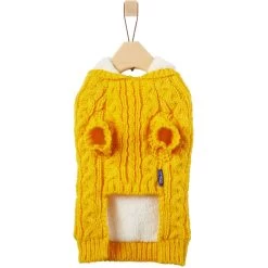 Frisco Sherpa Lined Chunky Cable Knit Dog & Cat Hooded Sweater -Cat Products Store 718374 PT4. AC SS1800 V1693234297