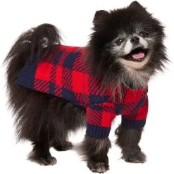 Frisco Fleece Lined Buffalo Plaid Mock Neck Dog & Cat Sweater -Cat Products Store 718470 PT2. AC SS1800 V1703184630