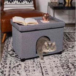 The BirdRock Home Decorative Cat & Dog House Ottoman, Brown -Cat Products Store 736942 PT3. AC SS1800 V1670945790