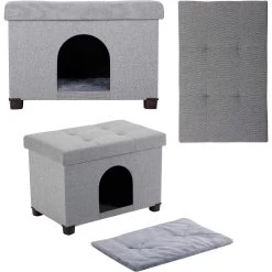 The BirdRock Home Decorative Cat & Dog House Ottoman, Brown -Cat Products Store 736942 PT4. AC SS1800 V1670944007