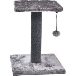 Cat Craft 2 Tier Plush Pedestal Cat Scratching Post & Platform Lounge With Hanging Cat Toy, Grey -Cat Products Store 744686 PT3. AC SS1800 V1689974878