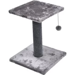 Cat Craft 2 Tier Plush Pedestal Cat Scratching Post & Platform Lounge With Hanging Cat Toy, Grey -Cat Products Store 744686 PT5. AC SS1800 V1689974591