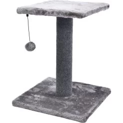 Cat Craft 2 Tier Plush Pedestal Cat Scratching Post & Platform Lounge With Hanging Cat Toy, Grey -Cat Products Store 744686 PT6. AC SS1800 V1689975244