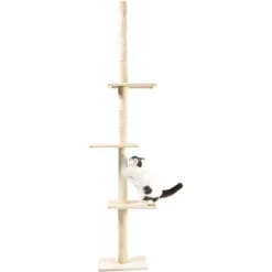 Cat Craft 4-Level Adjustable Climbing & Perch Cat Tree With Scratching Post, Cream, X-Large -Cat Products Store 744814 PT6. AC SS1800 V1674080180