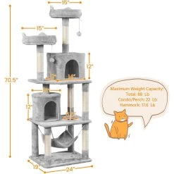 Yaheetech 70.5-inch Multi Level Sisal Cat Tree -Cat Products Store 746934 PT2. AC SS1800 V1671647325