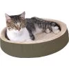 K&H Pet Products Thermo-Kitty Cuddle Up Indoor Heated Bolster Cat Bed, Mocha -Cat Products Store 75128 MAIN. AC SS1800 V1474468648