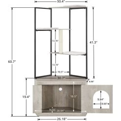 Unipaws Corner Box Enclosure With Cat Tree Tower Cat Litter, Weathered Grey, Medium -Cat Products Store 757526 PT6. AC SS1800 V1693320056