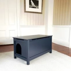 Designer Pet Products Parker Designer Catbox Litter Box Enclosure, Charcoal Black -Cat Products Store 790966 PT4. AC SS1800 V1679341126