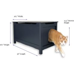 Designer Pet Products Parker Designer Catbox Litter Box Enclosure, Charcoal Black -Cat Products Store 790966 PT7. AC SS1800 V1679340548