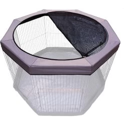 Marshall Skylight Cat & Small-Pet Playpen Cover, Gray, Medium