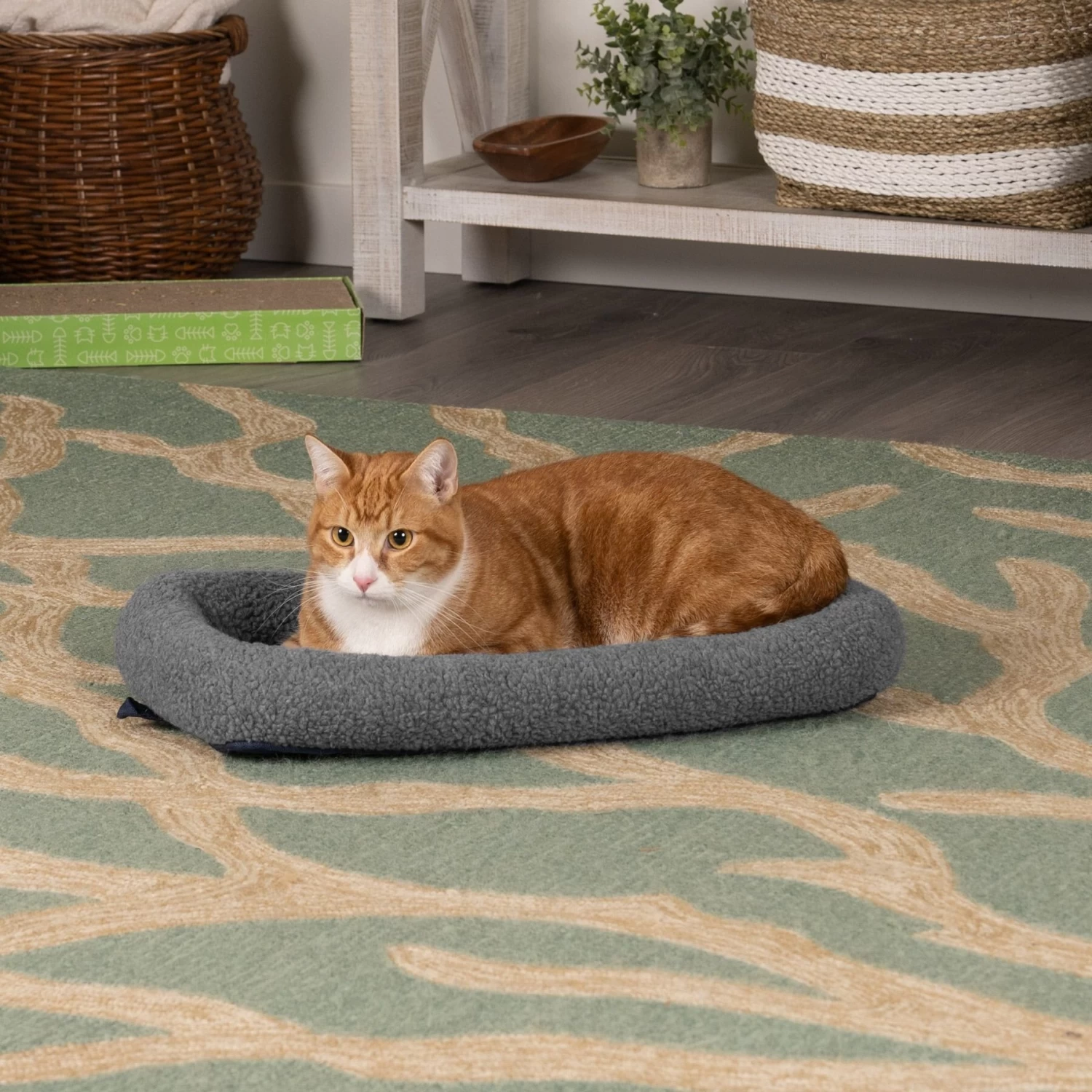 FurHaven Faux Wool Crate Bolster Cat & Dog Bed 3 FurHaven Faux Wool Crate Bolster Cat & Dog Bed