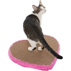 Kensie Fur Heart Cat Scratcher, Pink, Large