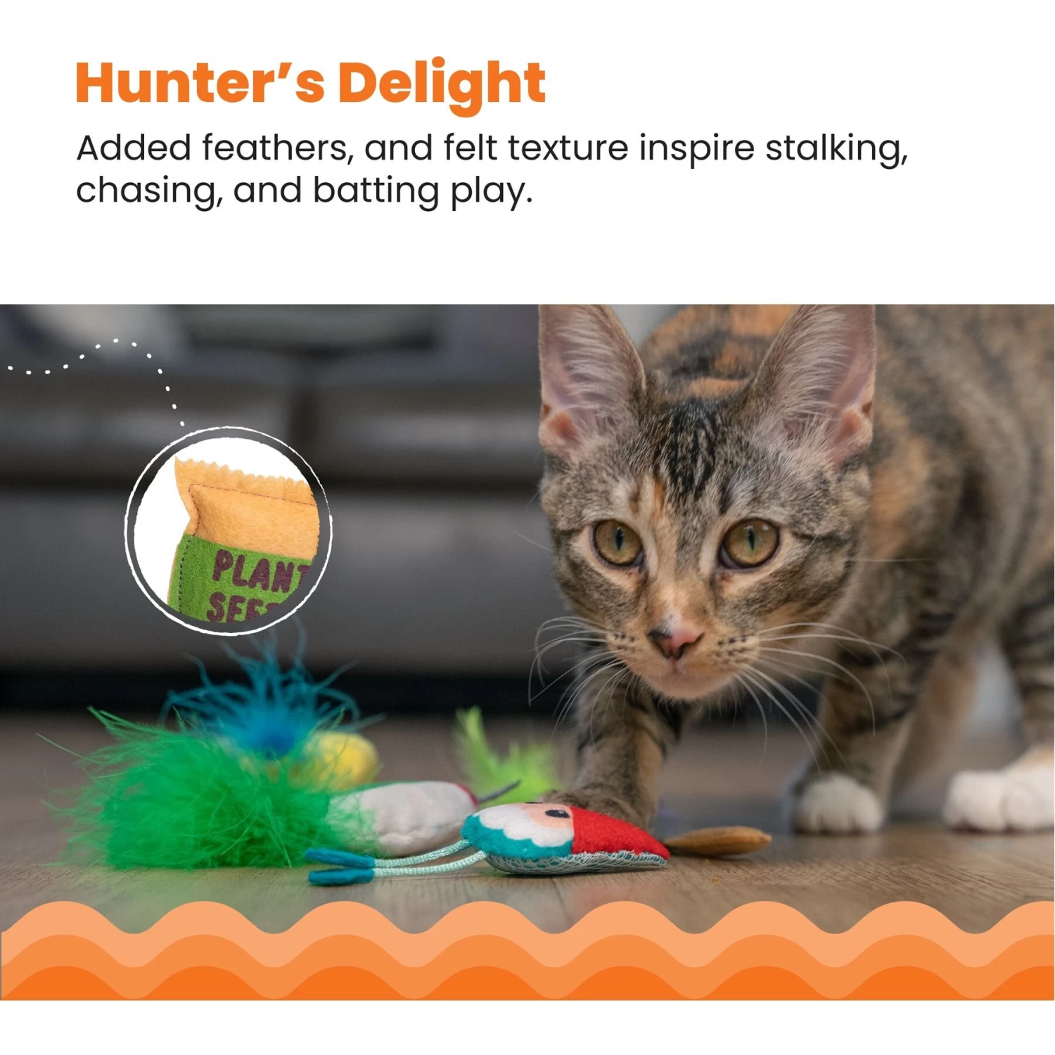 Catstages Garden Fur-ends Plush Catnip Cat Toy, Multicolor, 6 Count 4 Catstages Garden Fur-ends Plush Catnip Cat Toy, Multicolor, 6 Count - Image 2