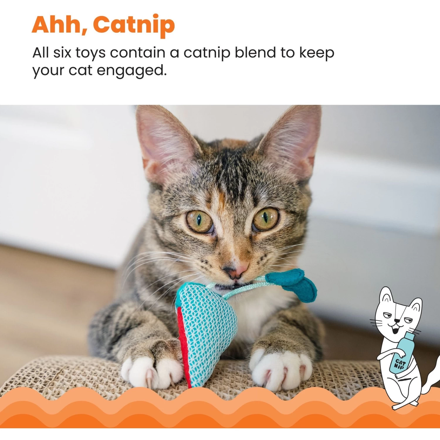 Catstages Garden Fur-ends Plush Catnip Cat Toy, Multicolor, 6 Count 6 Catstages Garden Fur-ends Plush Catnip Cat Toy, Multicolor, 6 Count - Image 4