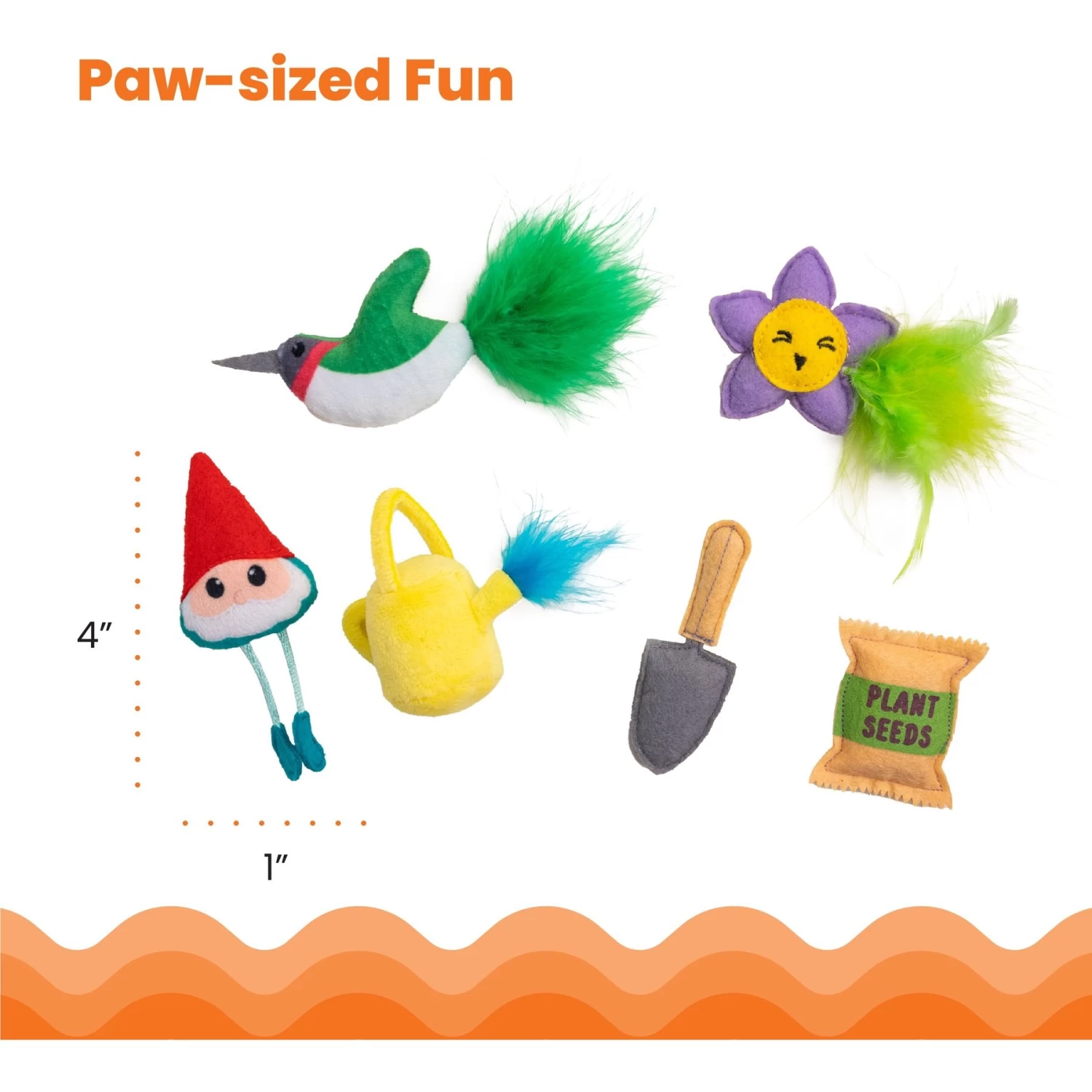 Catstages Garden Fur-ends Plush Catnip Cat Toy, Multicolor, 6 Count 7 Catstages Garden Fur-ends Plush Catnip Cat Toy, Multicolor, 6 Count - Image 5