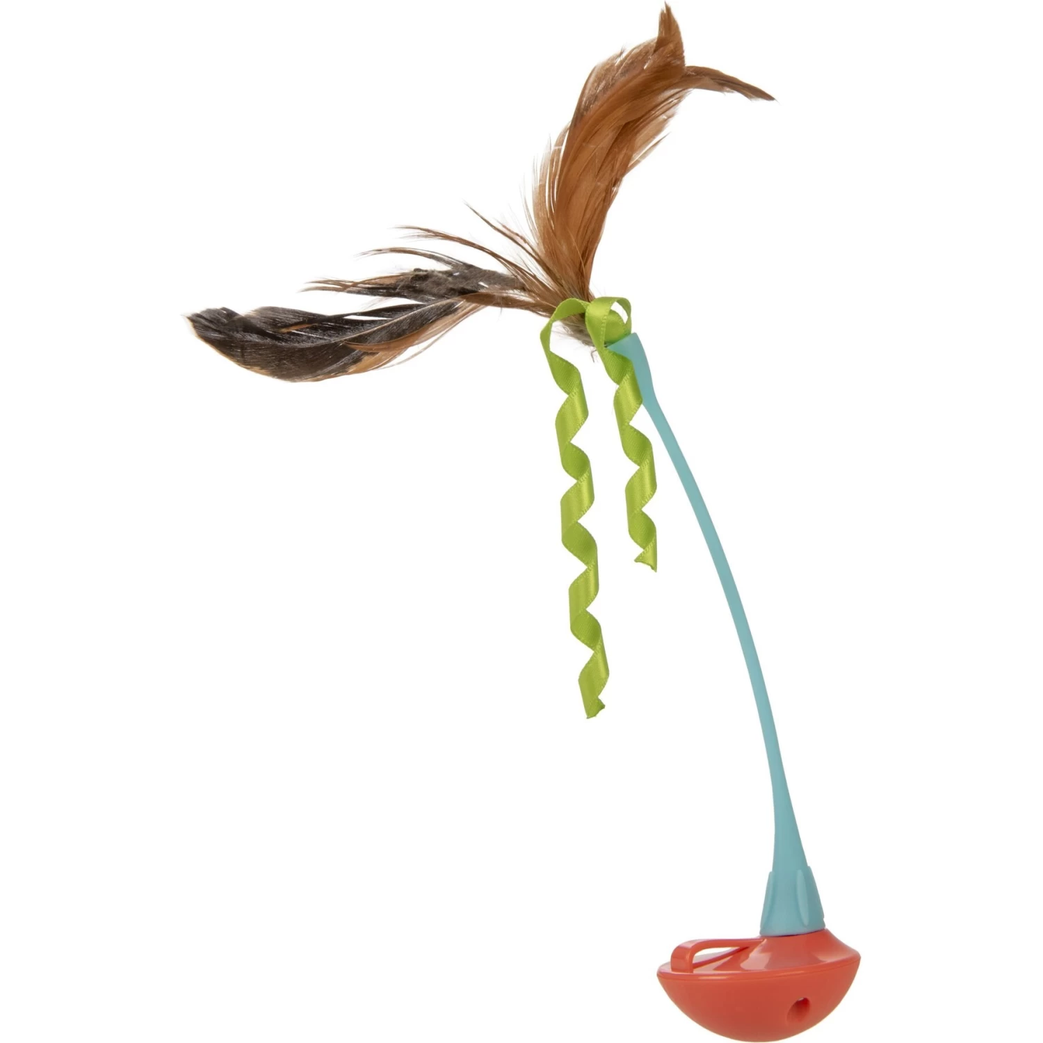 SmartyKat Instincts Rowdy Rocker Self-Righting Wand With Feathers & Ribbons Cat Toy 3 SmartyKat Instincts Rowdy Rocker Self-Righting Wand With Feathers & Ribbons Cat Toy