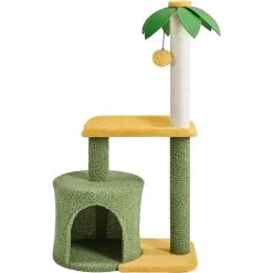 Yaheetech 37-in Coconut Palm Cat Tree, Small, Green & Yellow -Cat Products Store 871710 PT2. AC SS1800 V1686246232