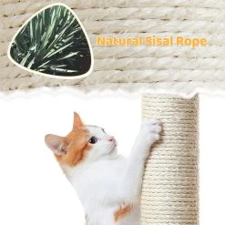 Yaheetech 37-in Coconut Palm Cat Tree, Small, Green & Yellow -Cat Products Store 871710 PT7. AC SS1800 V1686247921