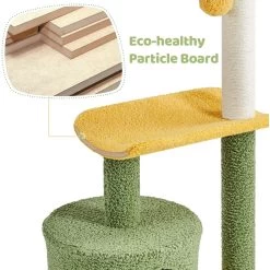 Yaheetech 37-in Coconut Palm Cat Tree, Small, Green & Yellow -Cat Products Store 871710 PT8. AC SS1800 V1686246213