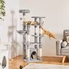 Yaheetech 4-Level Cat Tree, 56.5-in, Medium, Light Gray -Cat Products Store 871774 MAIN. AC SS1800 V1686243465