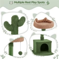 Yaheetech 62.5-in Cactus Cat Tree, Medium, Green & Brown 14 Yaheetech 62.5-in Cactus Cat Tree, Medium, Green & Brown -Cat Products Store 871822 PT3. AC SS1800 V1688738708