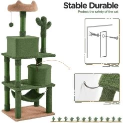 Yaheetech 62.5-in Cactus Cat Tree, Medium, Green & Brown 19 Yaheetech 62.5-in Cactus Cat Tree, Medium, Green & Brown -Cat Products Store 871822 PT8. AC SS1800 V1688738707