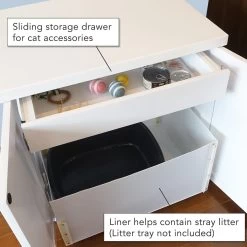 The Refined Feline Deluxe Cat Litter Box, X-Large, White -Cat Products Store 908230 PT1. AC SS1800 V1689273516