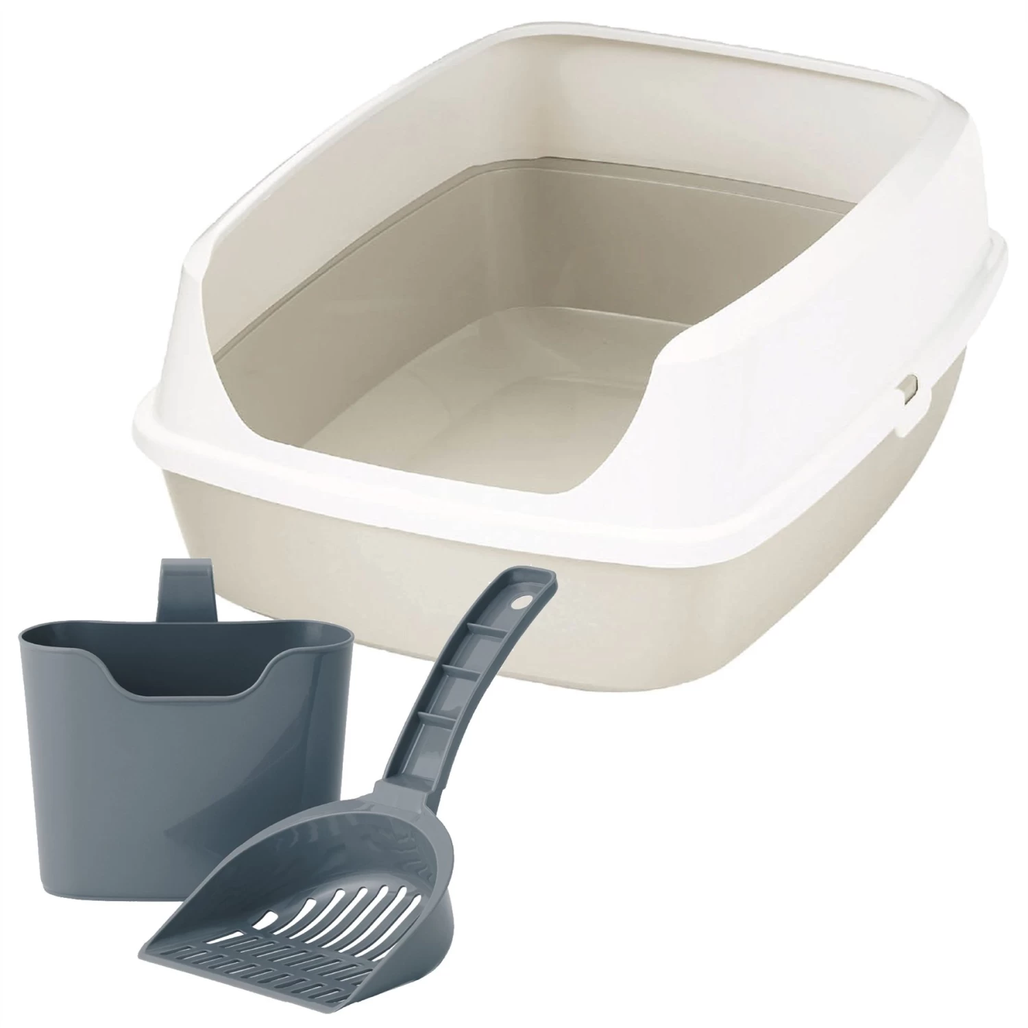 Frisco Open Top Cat Litter Box With Rim, Large & Frisco Plastic Litter Scooper With Caddy 3 Frisco Open Top Cat Litter Box With Rim, Large & Frisco Plastic Litter Scooper With Caddy