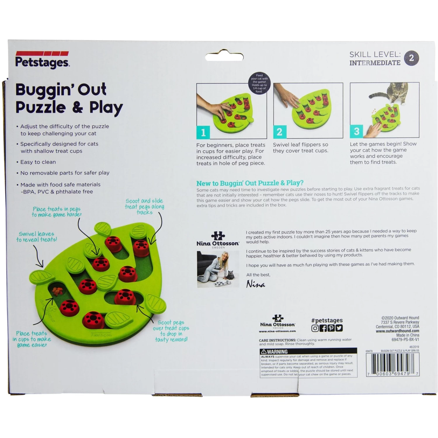Nina Ottosson By Outward Hound Buggin' Out Puzzle & Play Cat Toy & Doc & Phoebe's Cat Co. Indoor Hunting Cat Feeder Kit 5 Nina Ottosson By Outward Hound Buggin' Out Puzzle & Play Cat Toy & Doc & Phoebe's Cat Co. Indoor Hunting Cat Feeder Kit - Image 3