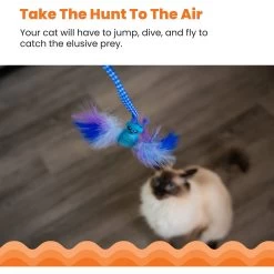 Catstages Tail Teaser Air Prey Play Wand Cat Toy, Blue -Cat Products Store 976214 PT3. AC SS1800 V1696615462