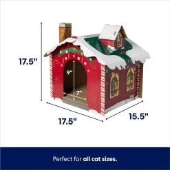 Frisco Holiday Gift Box Cardboard Cat House & Frisco Holiday Santa's Workshop Cardboard Cat House -Cat Products Store 986158 PT6. AC SS1800 V1698258344