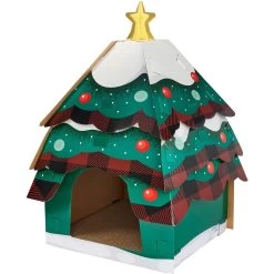 Frisco Holiday Christmas Tree Cardboard Cat House & Frisco Holiday Santa's Workshop Cardboard Cat House -Cat Products Store 986190 PT1. AC SS1800 V1698258344