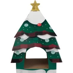 Frisco Holiday Christmas Tree Cardboard Cat House & Frisco Holiday Santa's Workshop Cardboard Cat House -Cat Products Store 986190 PT3. AC SS1800 V1698258115