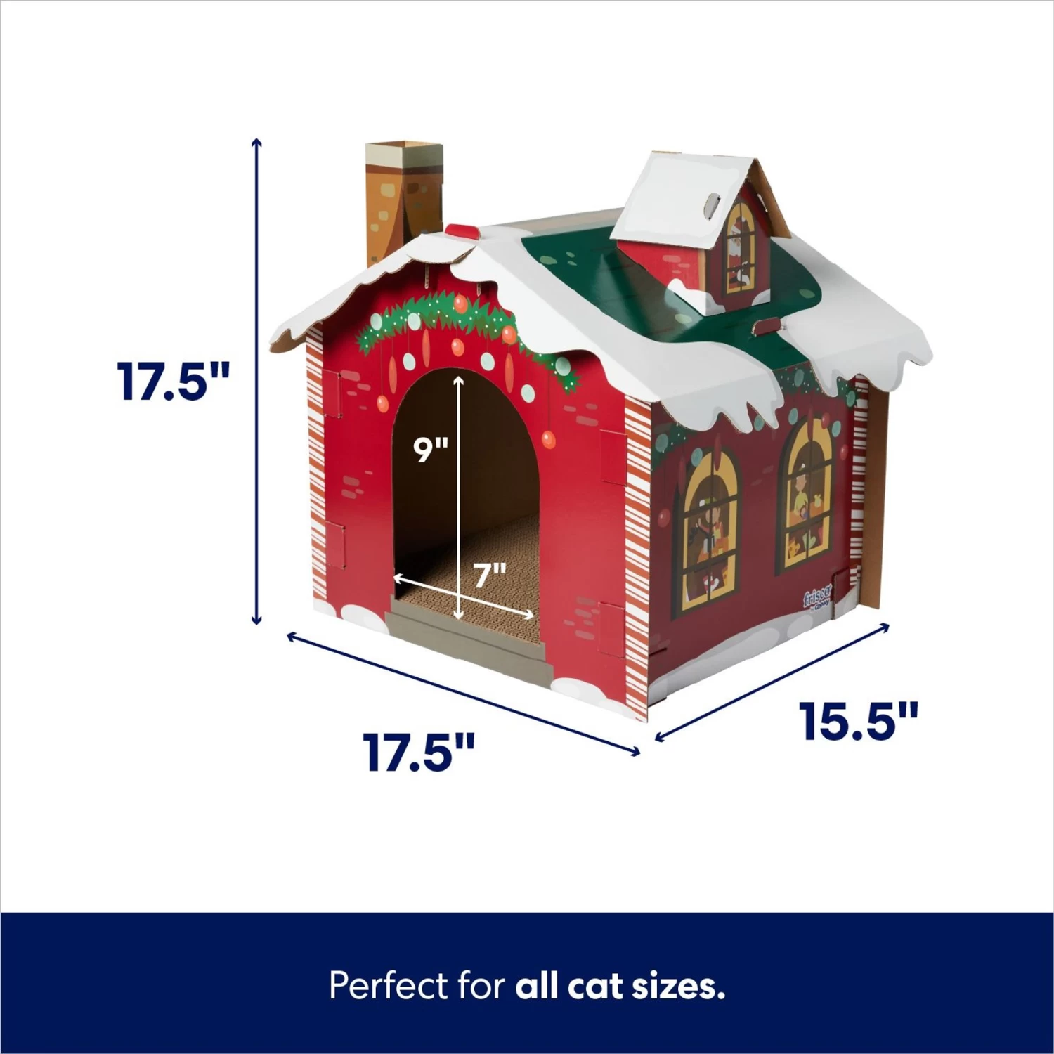 Frisco Holiday Log Cabin Cardboard Cat House & Frisco Holiday Santa's Workshop Cardboard Cat House 9 Frisco Holiday Log Cabin Cardboard Cat House & Frisco Holiday Santa's Workshop Cardboard Cat House - Image 7